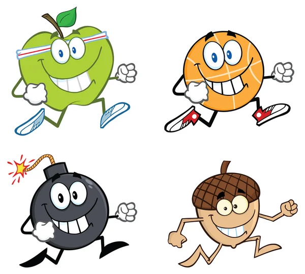 Personaje de dibujos animados Jogging . — Vector de stock