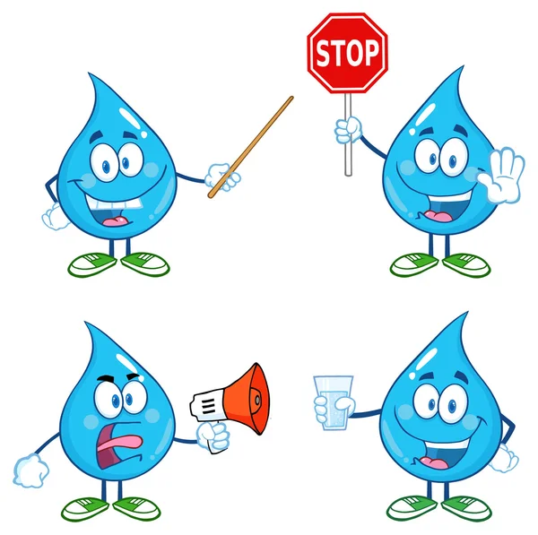 Gota de agua de dibujos animados — Vector de stock