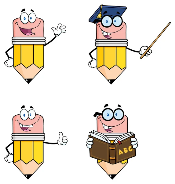 Mascotte de crayon personnage — Image vectorielle