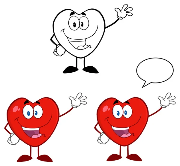 Corazón rojo de dibujos animados — Vector de stock