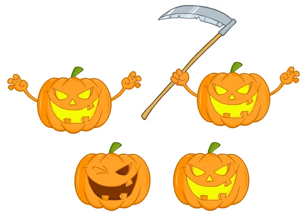 Ensemble de citrouille Halloween — Image vectorielle