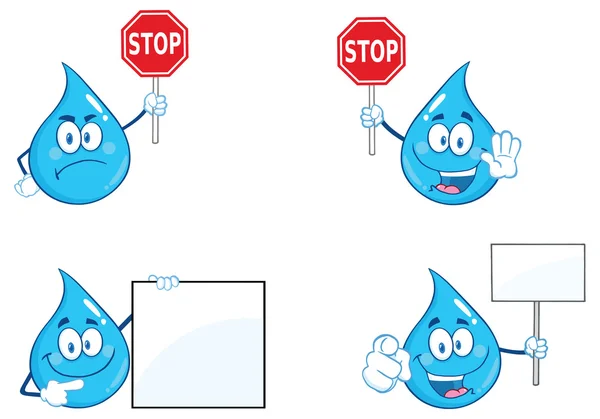 Gota de agua de dibujos animados — Vector de stock