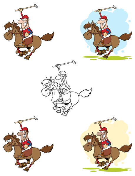 Polo játékos karakterrel — Stock Vector