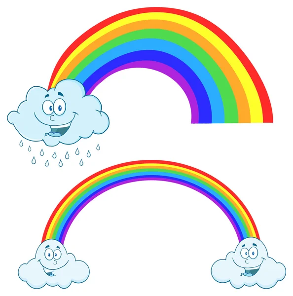 漫画虹と雲 — ストックベクタ