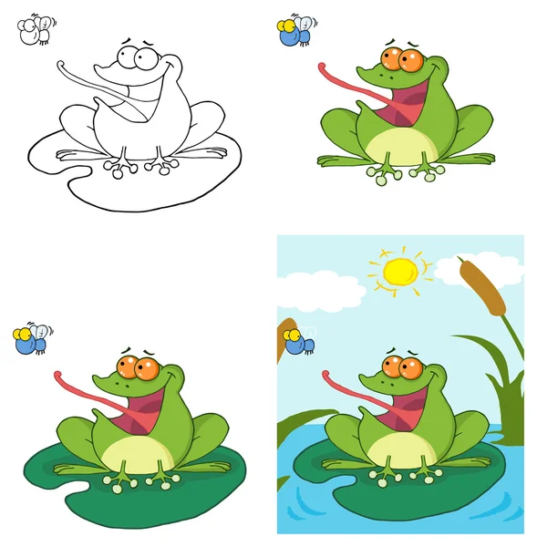 Frog animal set — Stock Vector