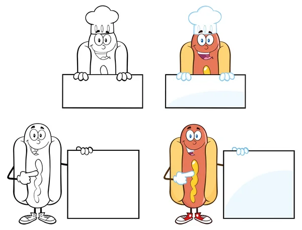 Karakter hot dog - Stok Vektor