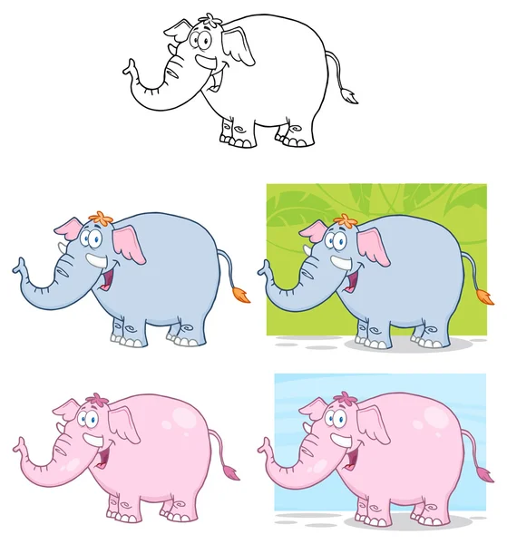 Elefánt állati készlet — Stock Vector