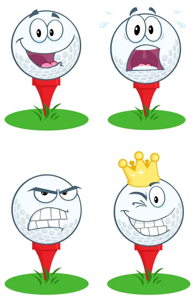 Jogo de personagem bola de golfe — Vetor de Stock