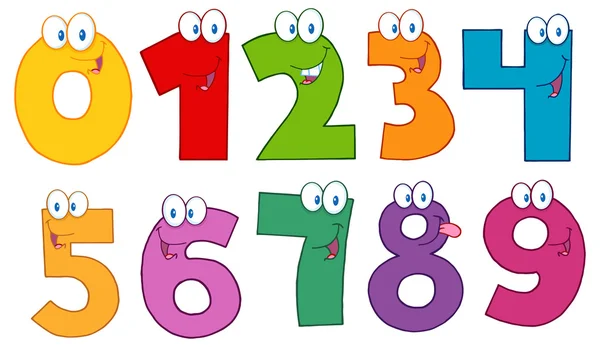 Numbers Cartoon Characters — Stock Vector