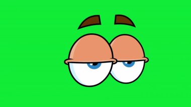 Komik Yorgun Karakter Gözler Yukarı Bakıyor