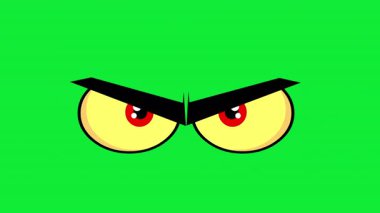 Kızgın Kötü Çizgi Film Karakteri Gözler Yoğun Bakış