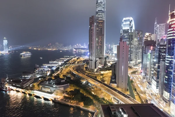 Victoria Harbour Night — Stock Photo, Image