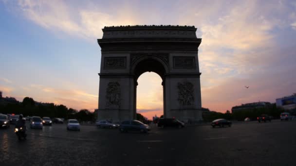 Champs Elysees Blick auf den Verkehr — Stockvideo