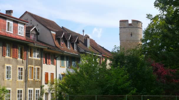 Apartamentos en el centro de Suiza — Vídeo de stock