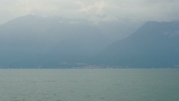 Geneva lake and Alps — Stock Video