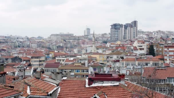 Techos del paisaje urbano de Estambul — Vídeo de stock