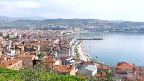 Paisaje de Gemlik ciudad — Vídeos de Stock