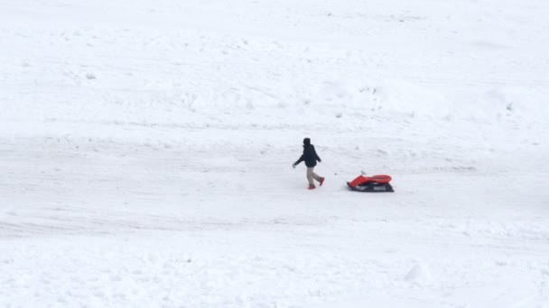 Centro deportivo de nieve de invierno — Vídeos de Stock