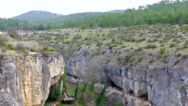 Crystal terrace at Incekaya canyon — Stock Video