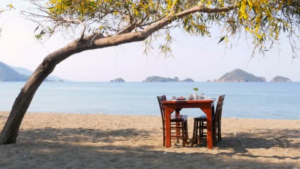 Desayuno turco en la playa — Vídeos de Stock