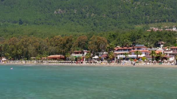 Beautiful beach in Akyaka — Stock Video