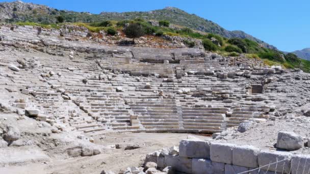 Knidos amphitheater in Datca — Stock Video