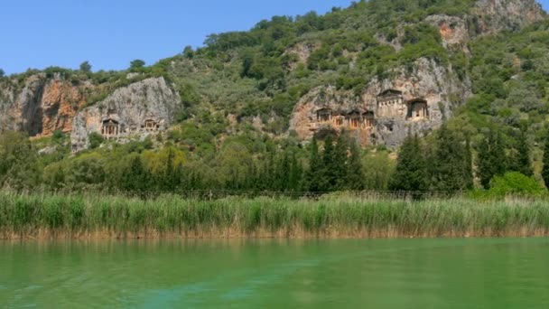 Boat tour on river in Turkey — Stock Video