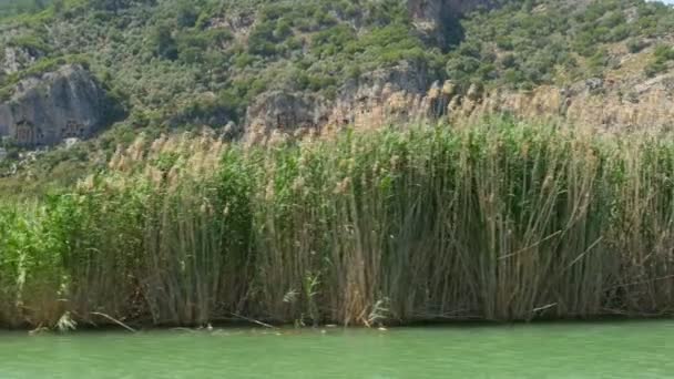 Boat tour on river in Turkey — Stock Video