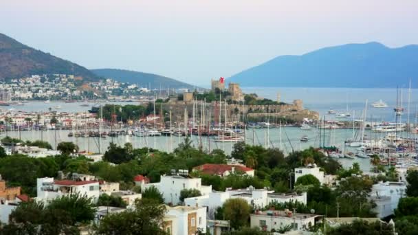 Bodrum, ünlü tatil beldesi, timelapse — Stok video