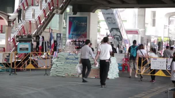 Акции протеста в Бангкоке — стоковое видео