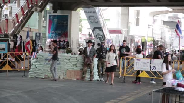 Bangkok avstängning protester — Stockvideo