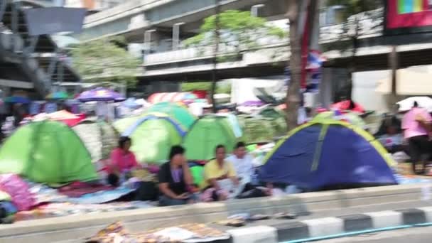 曼谷关机的抗议活动 — 图库视频影像