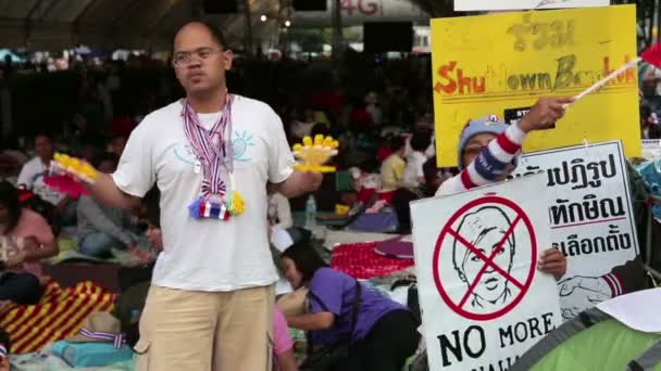 Protestos de desligamento de Bangkok — Vídeo de Stock