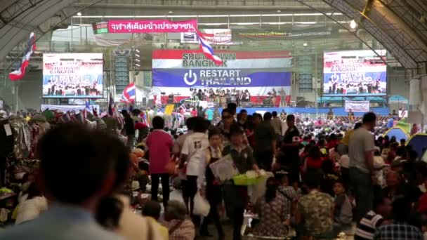 Bangkok afsluiten protesten방콕 셧다운 시위 — Stockvideo