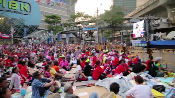 Акции протеста в Бангкоке — стоковое видео