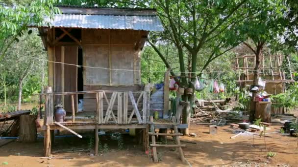 Poor lao village — Stock Video