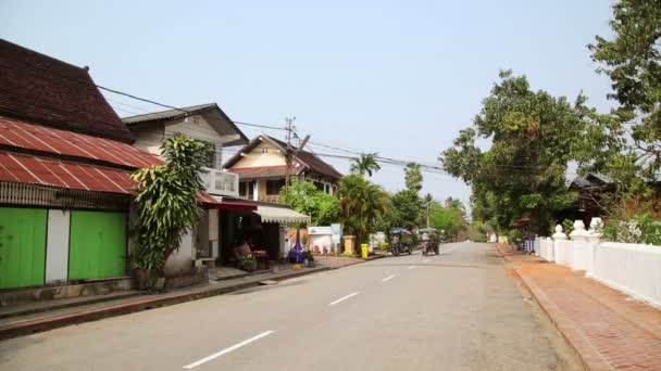 Luang Prabang straten — Stockvideo