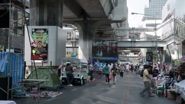 Protestos de desligamento de Bangkok — Vídeo de Stock