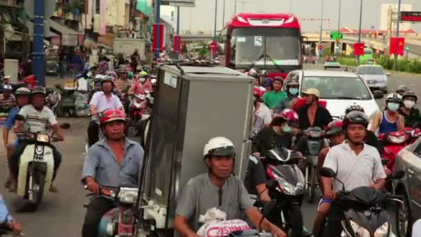 Crazy motorbikes traffic, timelapse — Stock Video