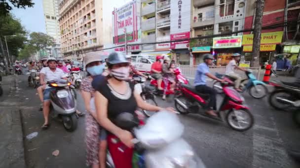 Crazy motorbikes traffic — Stock Video