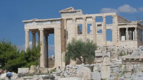 Antické akropole v Athénách — Stock video