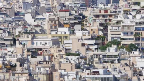Apartmanok az athéni utca-és városrészlet — Stock videók