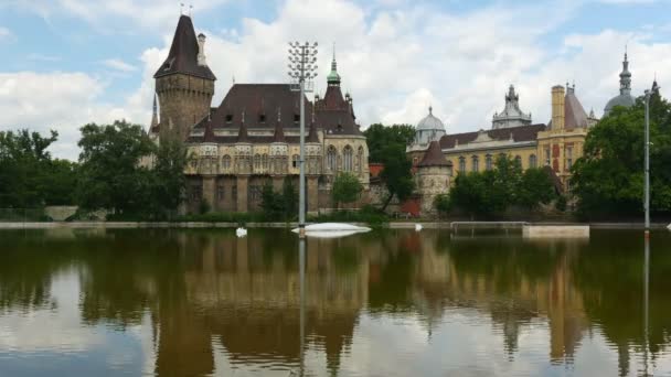 Castillo de Vajdahunyad en Budapest — Vídeo de stock