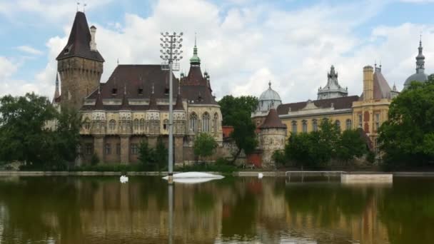 Castelo de Vajdahunyad em Budapeste — Vídeo de Stock