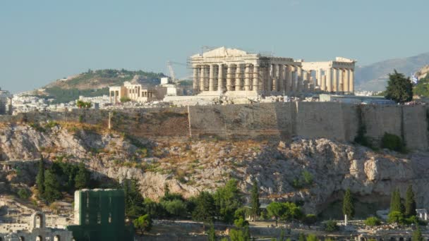Antike akropolis in athens — Stockvideo