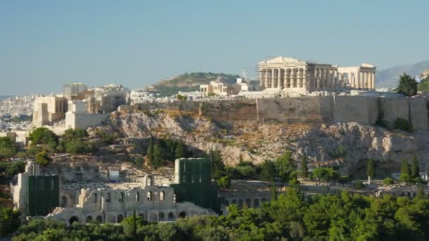 Antické akropole v Athénách — Stock video