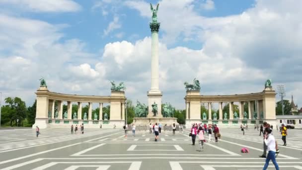 Piazza degli Eroi a Budapest — Video Stock