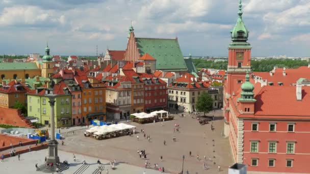 Varsovia Plaza del casco antiguo — Vídeo de stock