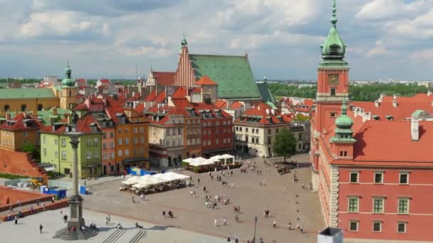 Varsovia Plaza del casco antiguo — Vídeo de stock