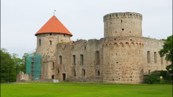 Cesis Burg in Lettland — Stockvideo